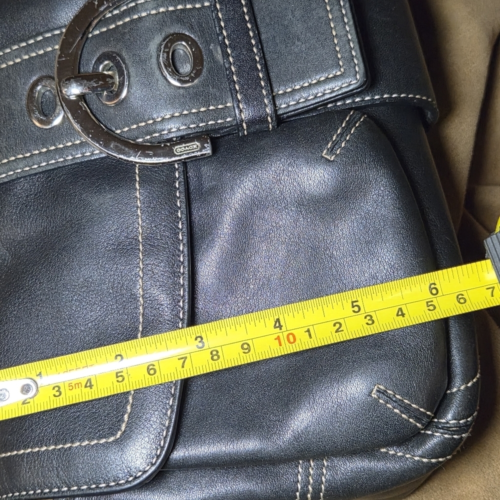 Vintage Coach Soho💥😱 Black Leather Buckle Flap Shoulder Bag - Y2K Style - Picture 10 of 10